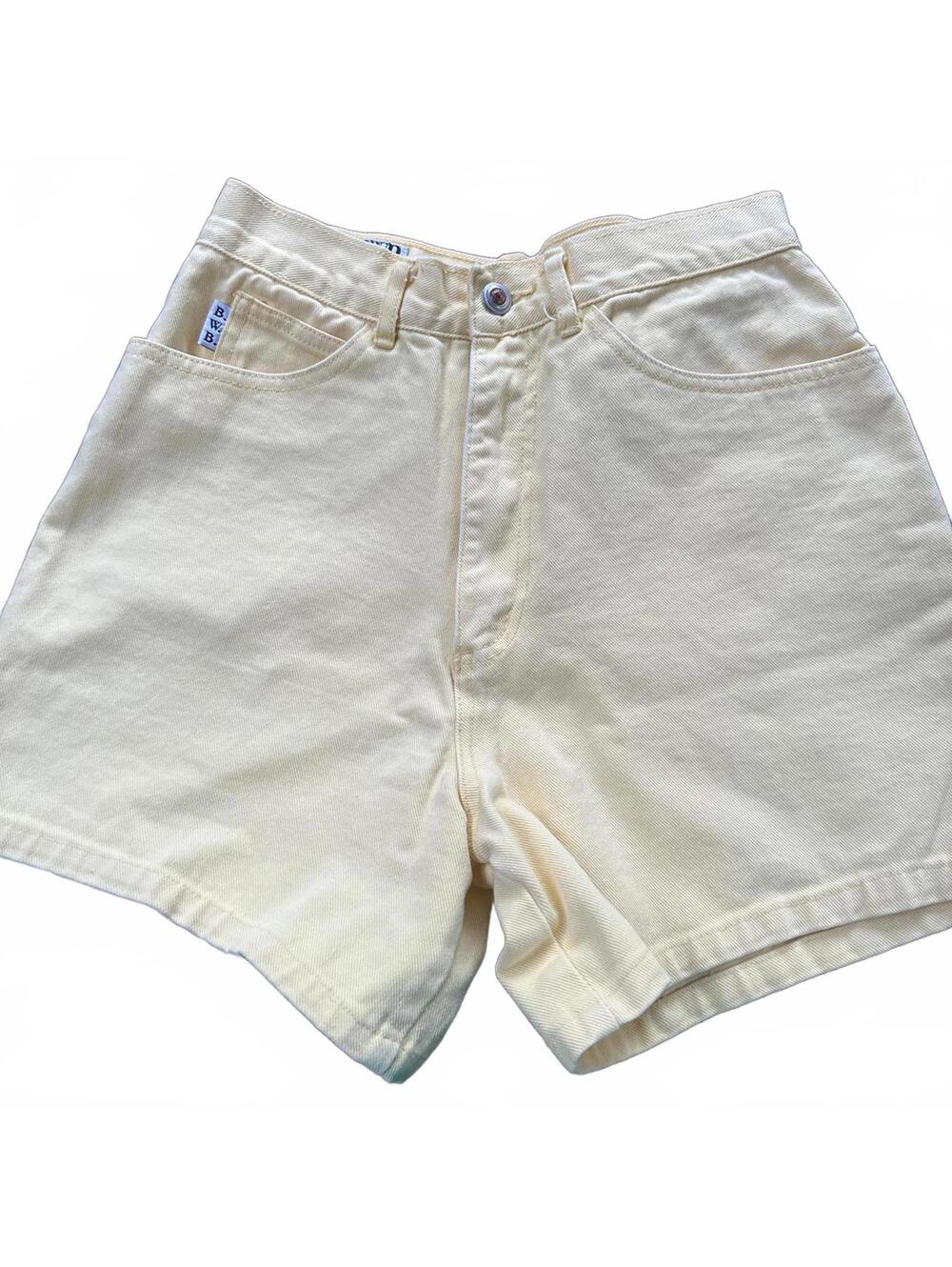 Vintage BWB Yellow Denim Shorts USA Sz 7